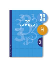 LIBRETA LAMELA A4 CUADRICULA 3MM 50 HOJAS AZUL