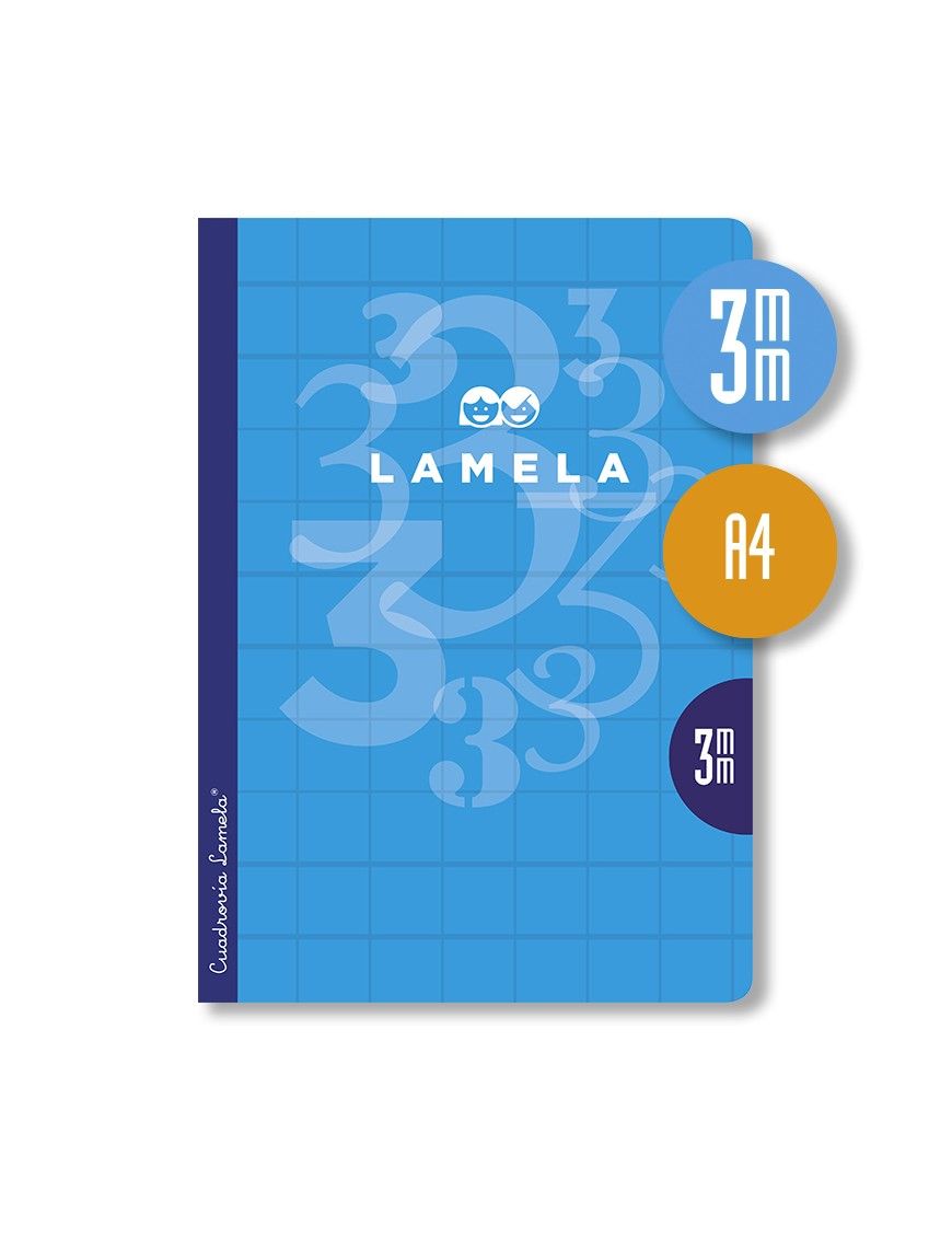 LIBRETA LAMELA A4 CUADRICULA 3MM 50 HOJAS AZUL