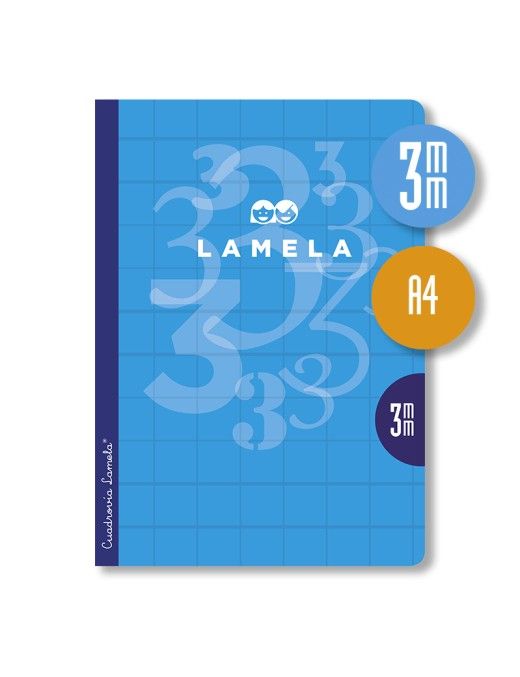 LIBRETA LAMELA A4 CUADRICULA 3MM 50 HOJAS AZUL