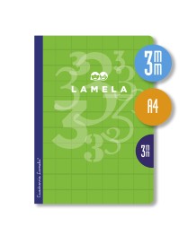 LIBRETA LAMELA A4 CUADRICULA 3MM 50 HOJAS VERDE
