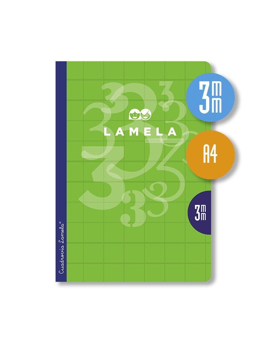 LIBRETA LAMELA A4 CUADRICULA 3MM 50 HOJAS VERDE
