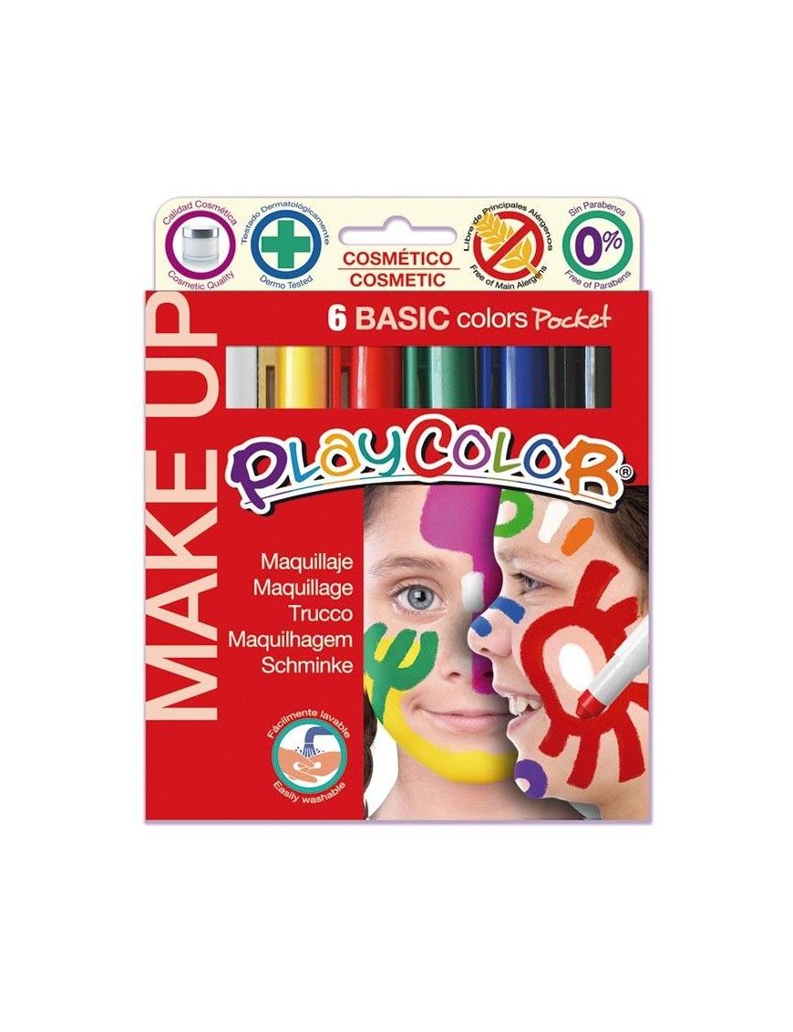 PLAYCOLOR TEMPERA SOLIDA MAKE UP BASIC 6 UNIDAD.