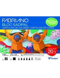 BLOC 20H CARTULINAS COLORES SURTIDO SADIPAL