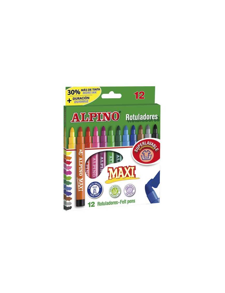 ROTULADOR ALPINO MAXI 12 UDS .