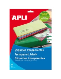 ETIQUETAS A4 POLIESTER APLI 10053 TRANSPAREN LASER