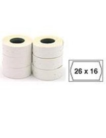 PACK 6 ROLLOS ETIQUETAS 26X16 BLANCAS PERMANENTES