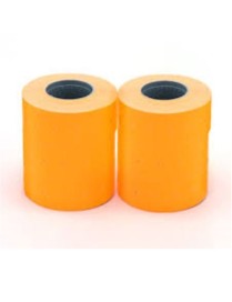 PACK 6 ROLLOS ETIQUETA 21X12 NARANJA FLUOR REMOV