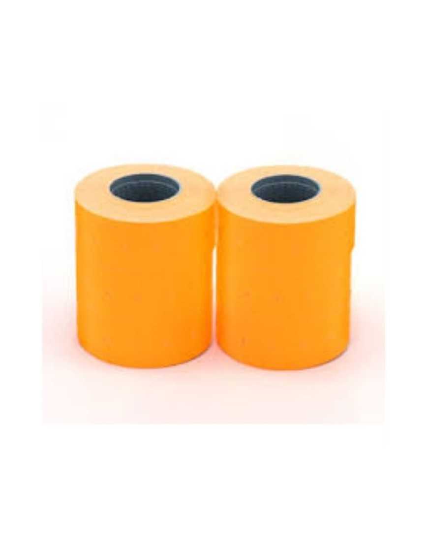 PACK 6 ROLLOS ETIQUETA 21X12 NARANJA FLUOR REMOV