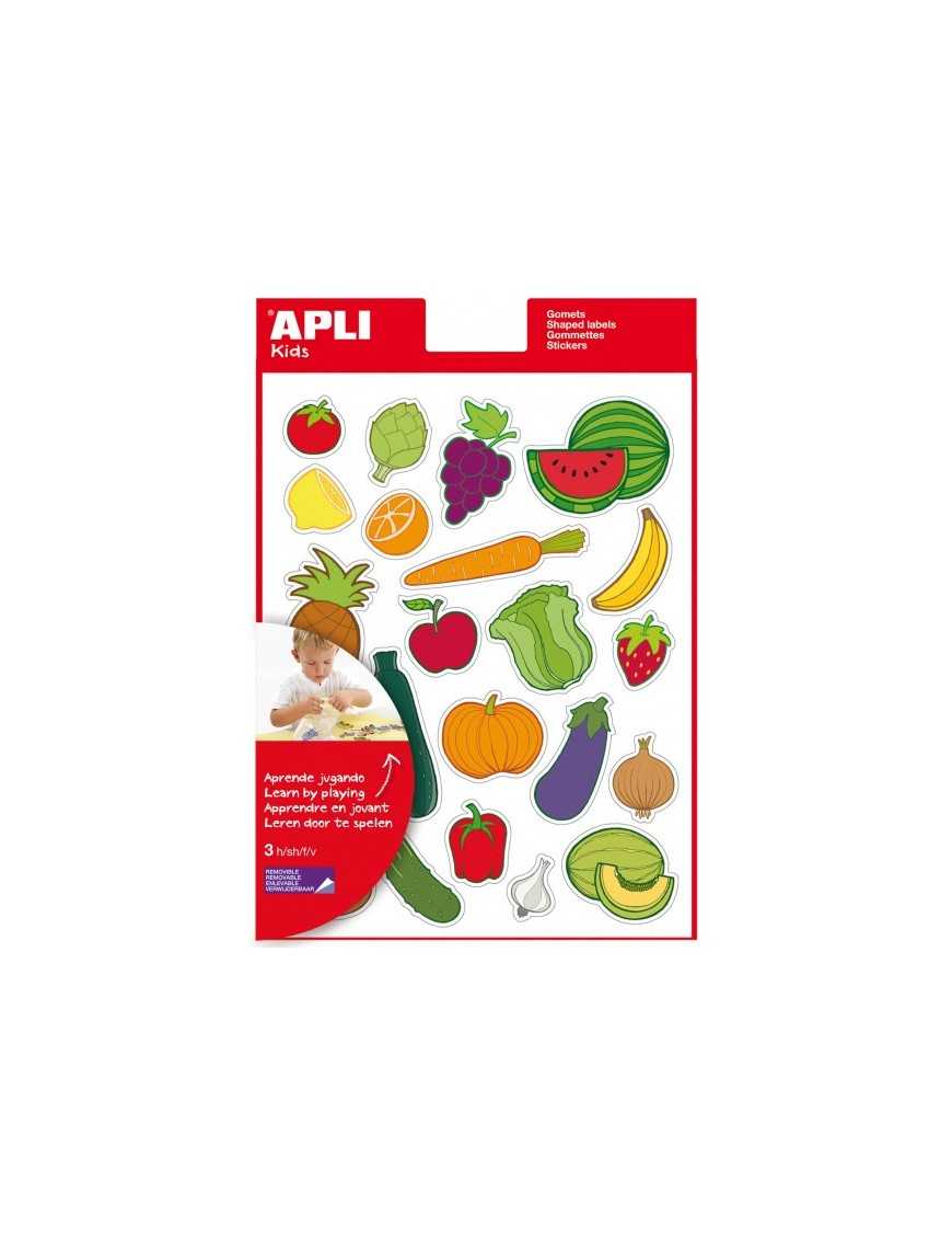 BOLSA 3 HOJAS GOMETS TEMATICOS FRUTA-VERDURA APLI