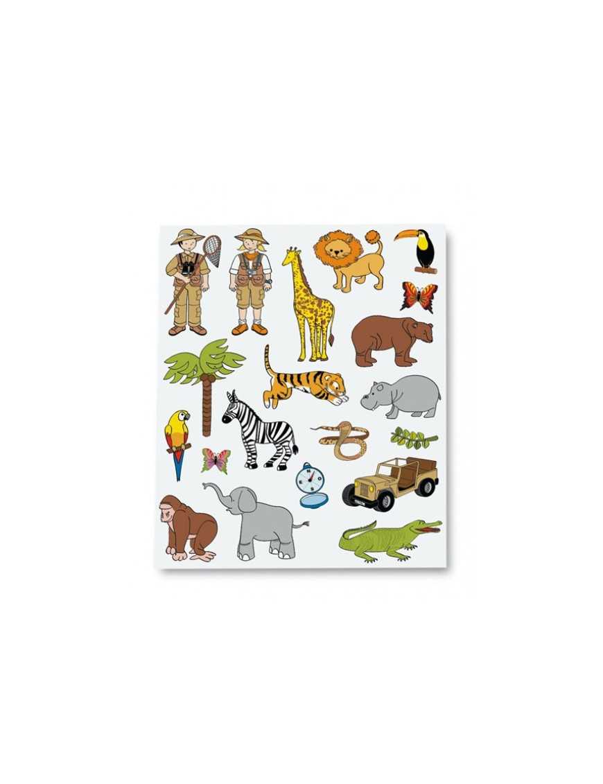 BOLSA 12 HOJAS GOMETS TEMATICOS LA SELVA APLI