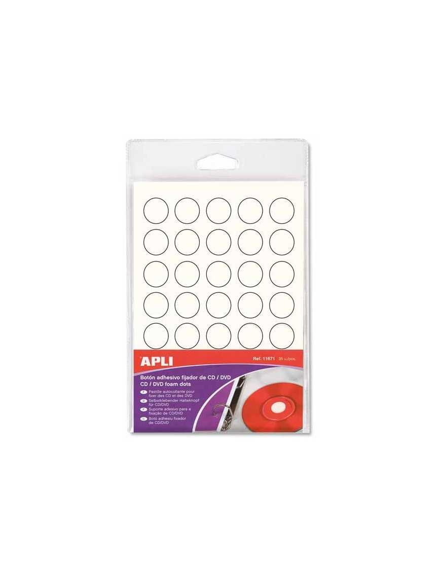 BOTON ADHESIVO FIJADOR PARA CD BLANCO