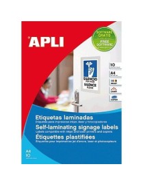 ETIQUETA LAMINADA 84,5X54 MM. 10 HOJAS APLI 11682