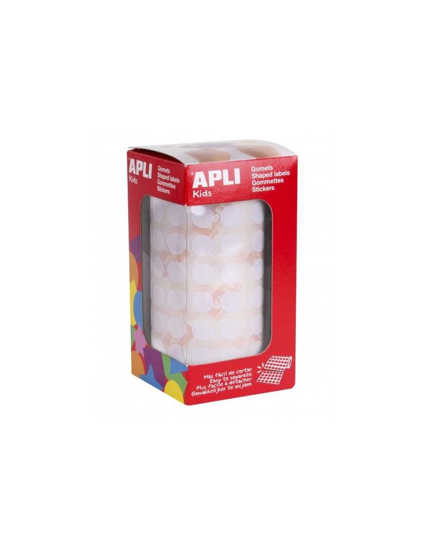 ROLLO GOMETS REDONDOS 10,5 MM. BLANCO APLI