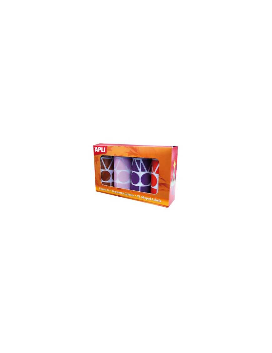 CAJA GOMETS GIGANTES 4 COLORES SURTIDOS 27 MM APLI