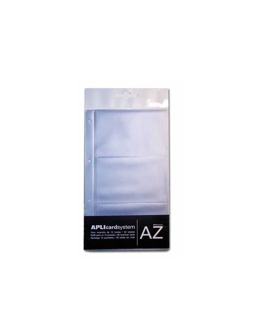 FUNDAS DE RECAMBIO PARA TARJETERO PVC APLI 12257