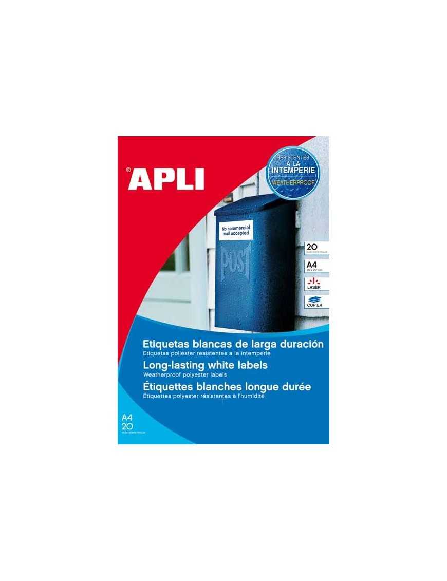 ETIQUETAS A4 POLIESTER APLI 1227 BLANCA INTEMPERIE