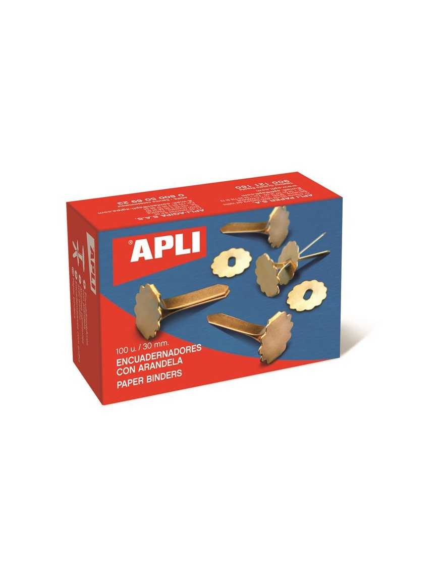 CAJA 100 ENCUADERNADORES 30 MM CON ARANDELA APLI
