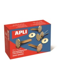 CAJA 100 ENCUADERNADORES 40 MM CON ARANDELA APLI