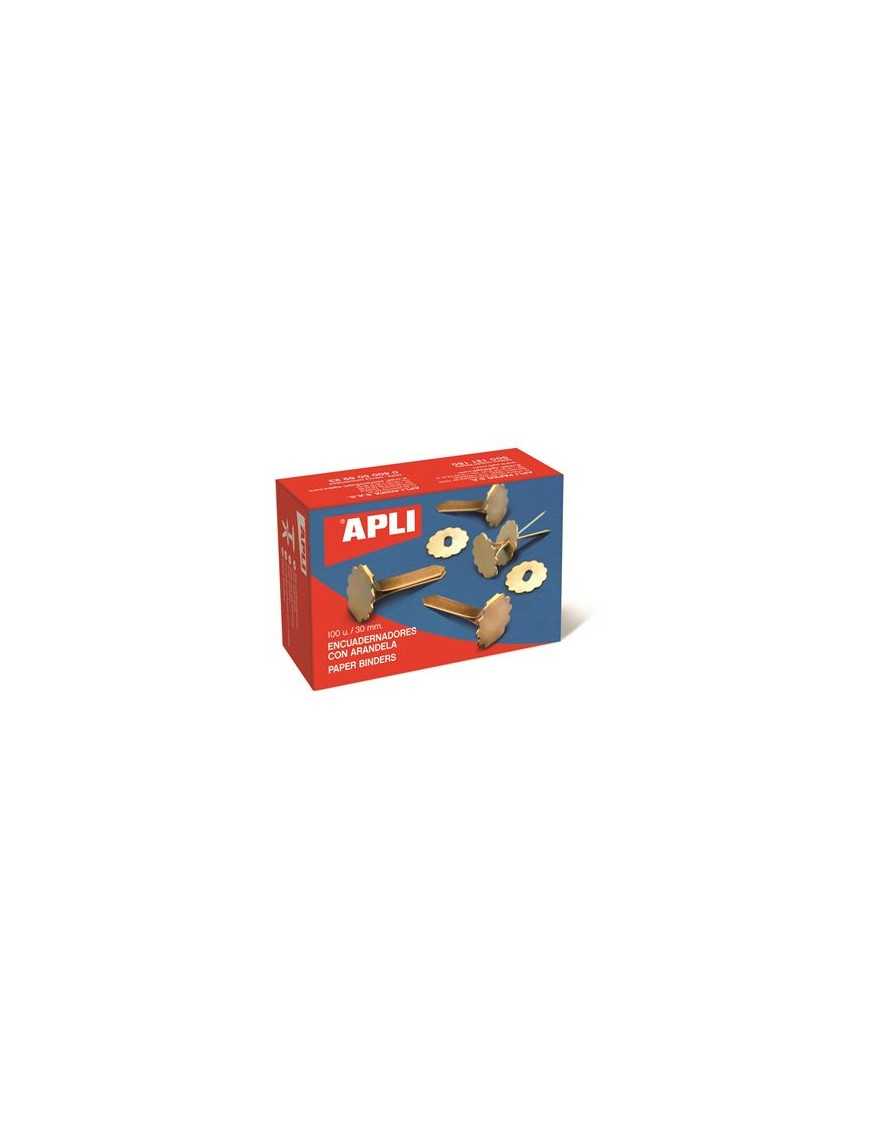 CAJA 100 ENCUADERNADORES 40 MM CON ARANDELA APLI
