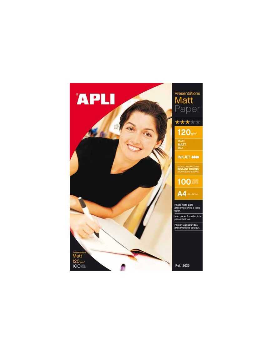 PAPEL APLI FOTO MATE 120 GR BOLSA 100 HOJAS