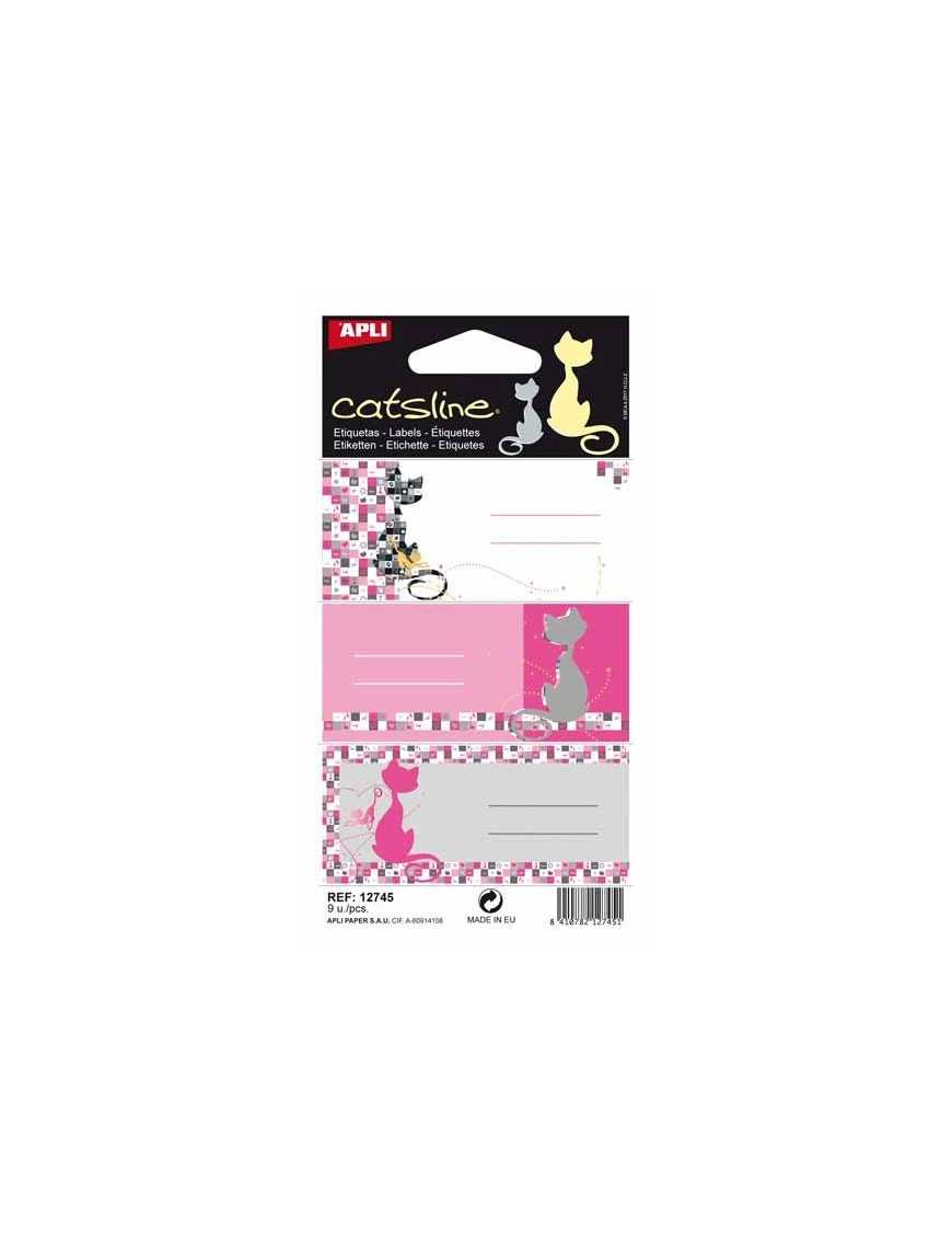 PEGATINAS ESCOLARES APLI 12745 CATSLINE ROSA 9 UND