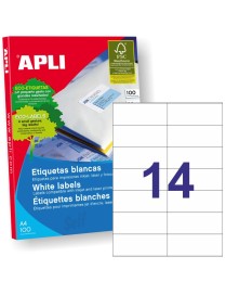 APLI 1277 CAJA 1400 ETIQUETAS BLANCAS DE 105X42.4