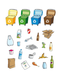 BOLSA CON GOMETS TEMATICOS RECICLAJE APLI