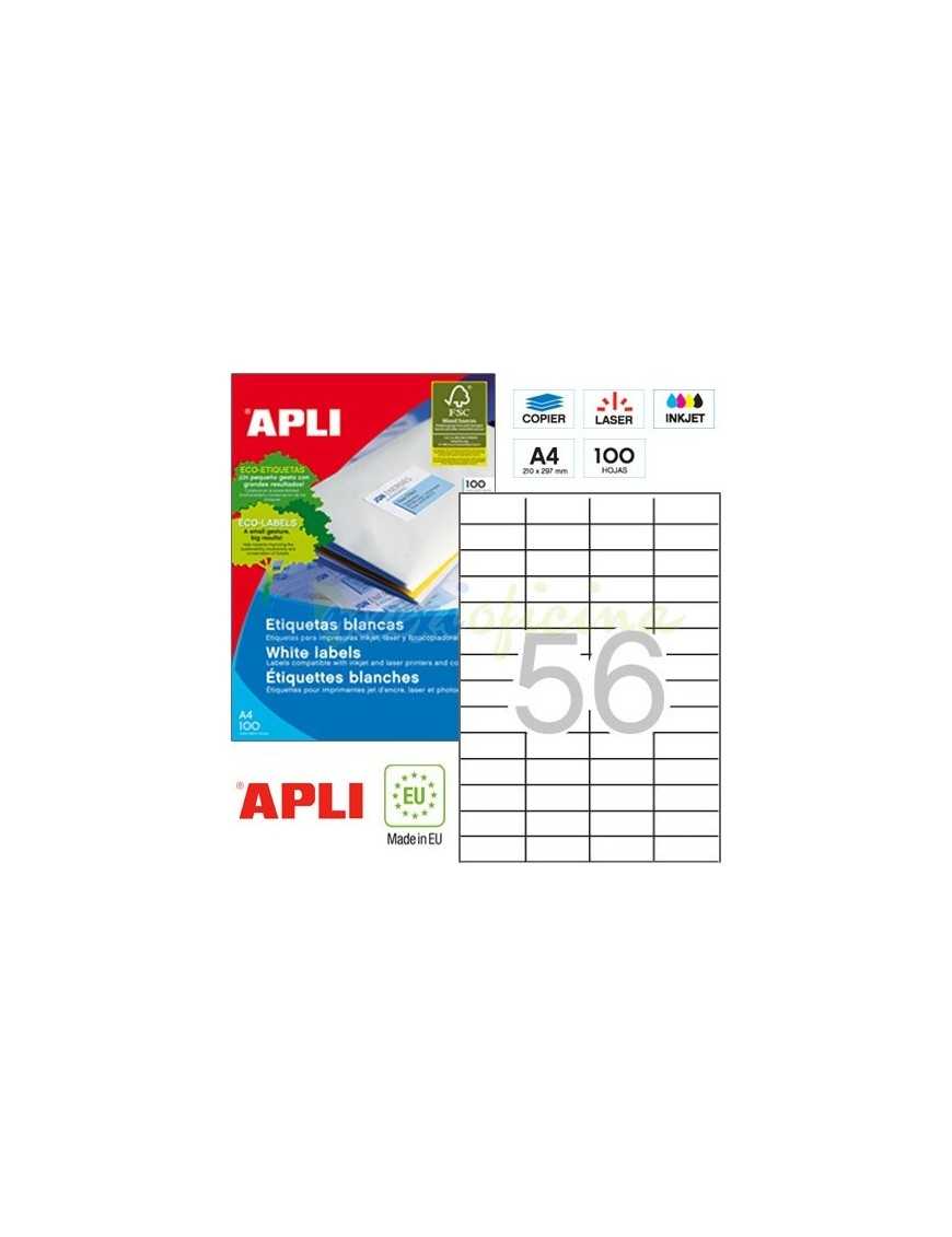 APLI 1284 CAJA 5600 ETIQUETAS BLANCAS DE 52.5X21.2