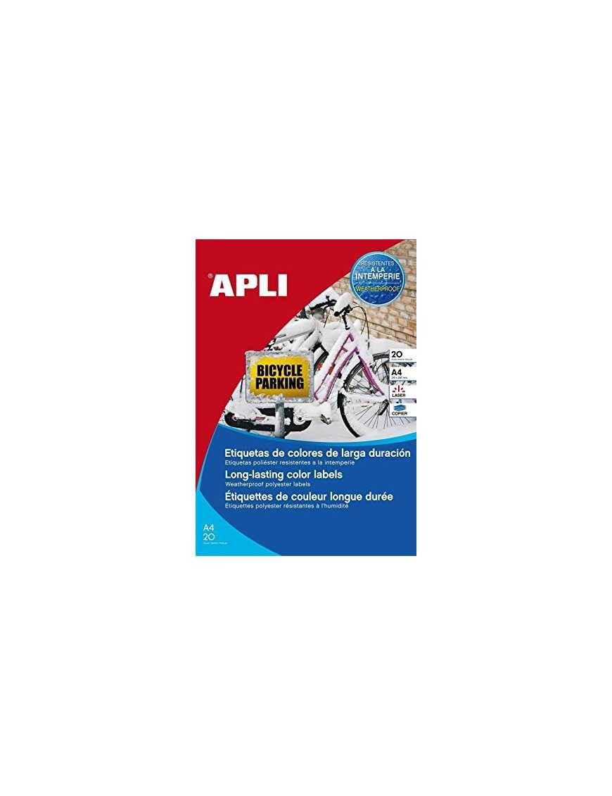 ETIQUETAS POLIESTER APLI 12877 AMARILLO INTEMPERIE