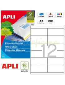 APLI 1289 CAJA 1200 ETIQUETAS BLANCAS DE 105X48