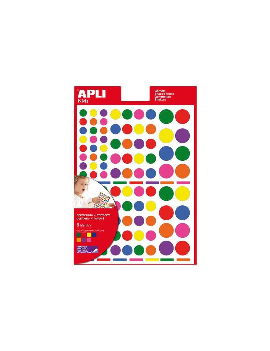 GOMETS MULTICOLOR CIRCULOS SURTIDOS APLI. 946026