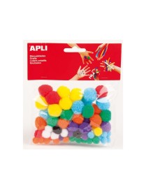 APLI BOLSA 78 POMPONES 8 COLORES SURTIDOS.