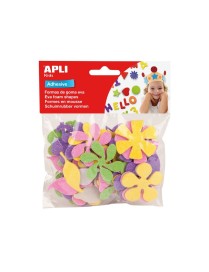 BOLSA GOMA EVA FORMA PURPURINA FLORES APLI KIDS