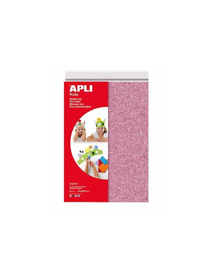 GOMA EVA A4 PURPURINA SURTIDO 4 COLORES