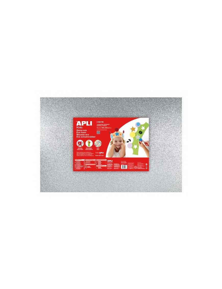GOMA EVA PURPURINA PLATA 60X40 APLI