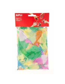 BOLSA DE 14 GRAMOS DE PLUMAS DE COLORES APLI 13281