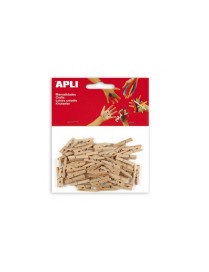 BOLSA DE 45 MINI PINZAS DE MADERA 25X3 MM. APLI