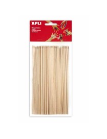 APLI 50 PALOS REDONDOS DE MADERA COLOR NATURAL