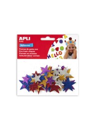 BOLSA GOMA EVA PURPURINA ESTRELLAS COLOR APLI KIDS