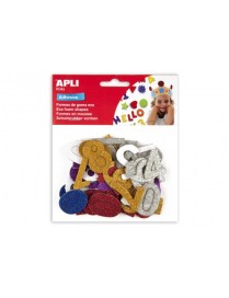 BOLSA 50 GOMA EVA NUMERO PURPURINA APLI KIDS 13486