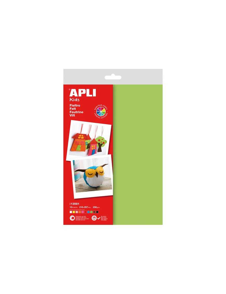 APLI KIDS 10 HOJAS FIELTRO A4 COLOR SURTIDO