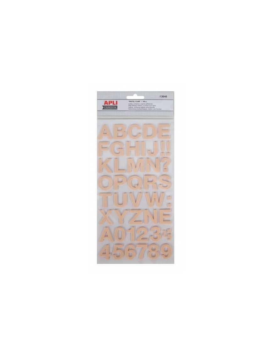 GOMA EVA STICKERS LETRAS NUMEROS GRIS 13646