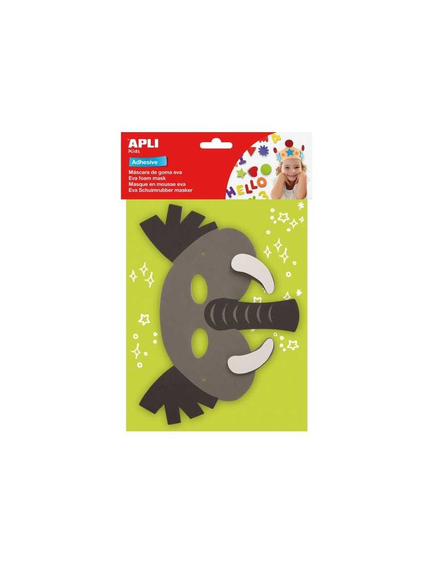 MASCARA GOMA EVA CON FORMA DE ELEFANTE APLI KIDS