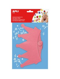 MASCARA CARETA CORONA PURPURINA ROSA APLI KIDS