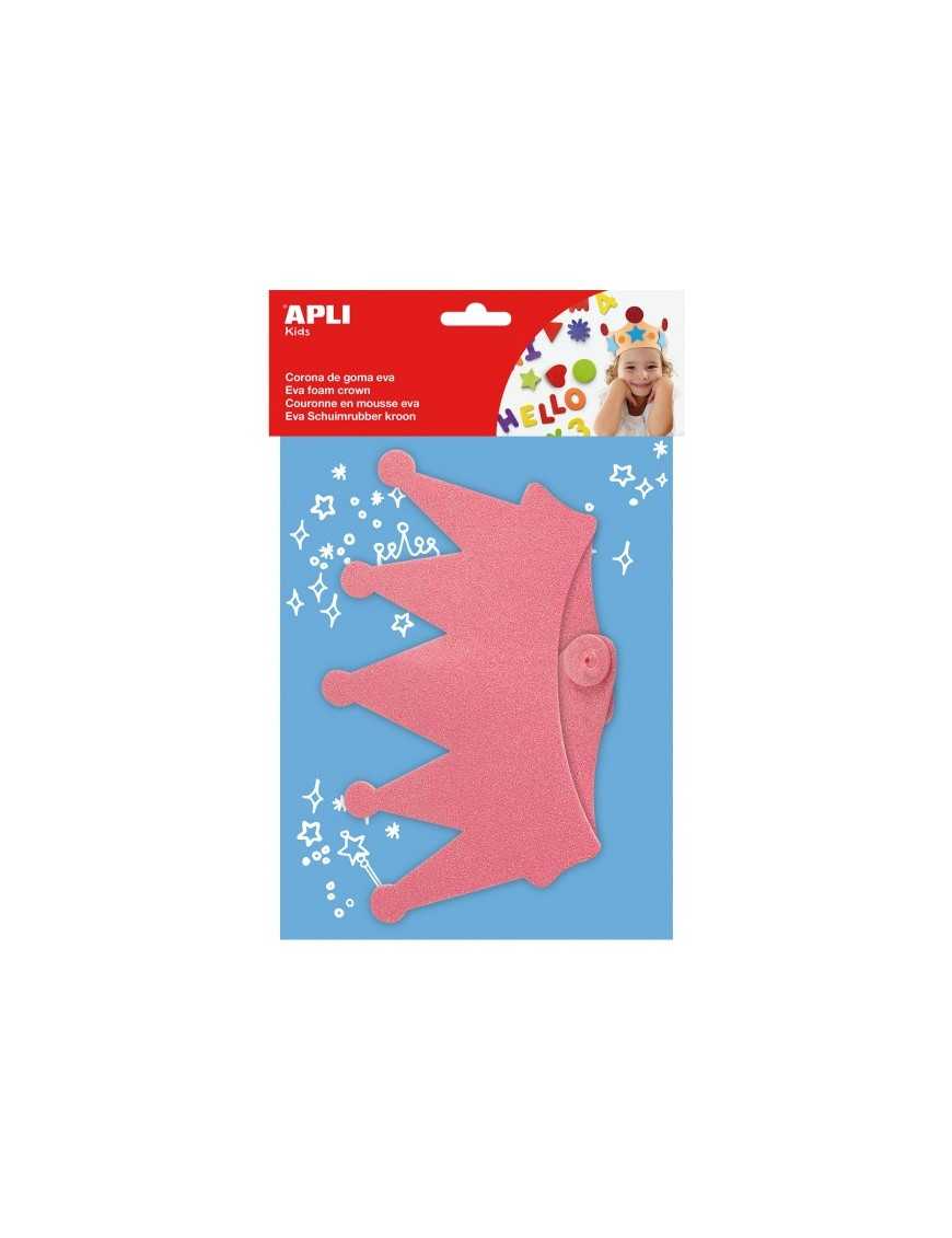 MASCARA CARETA CORONA PURPURINA ROSA APLI KIDS
