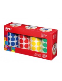 APLI 13793 PACK 4 ROLLOS DE GOMETS CIRCULO DE 20MM