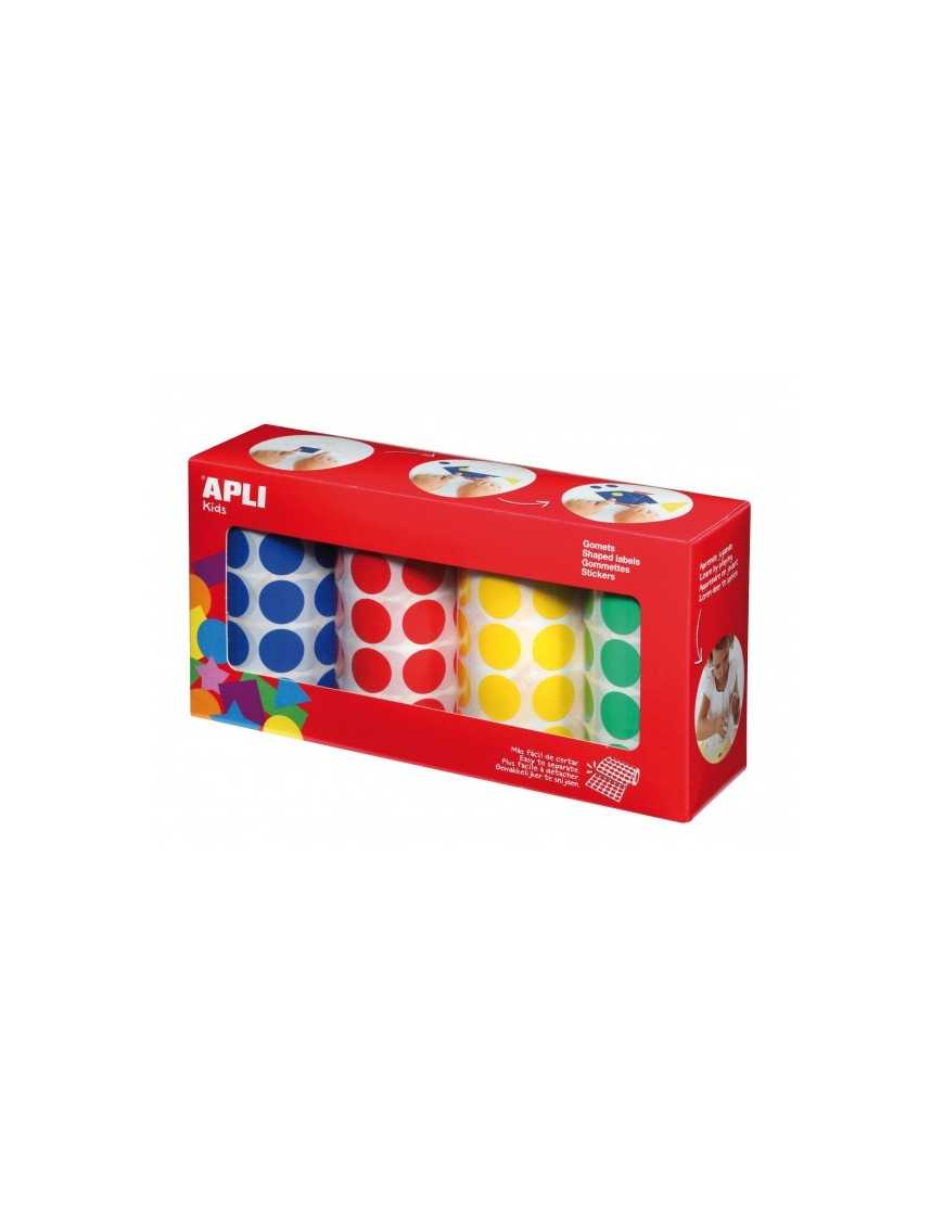 APLI 13793 PACK 4 ROLLOS DE GOMETS CIRCULO DE 20MM