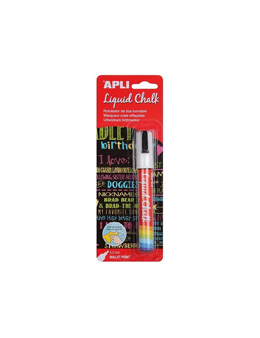 ROTULADOR DE TIZA LIQUID CHALK BLANCO APLI