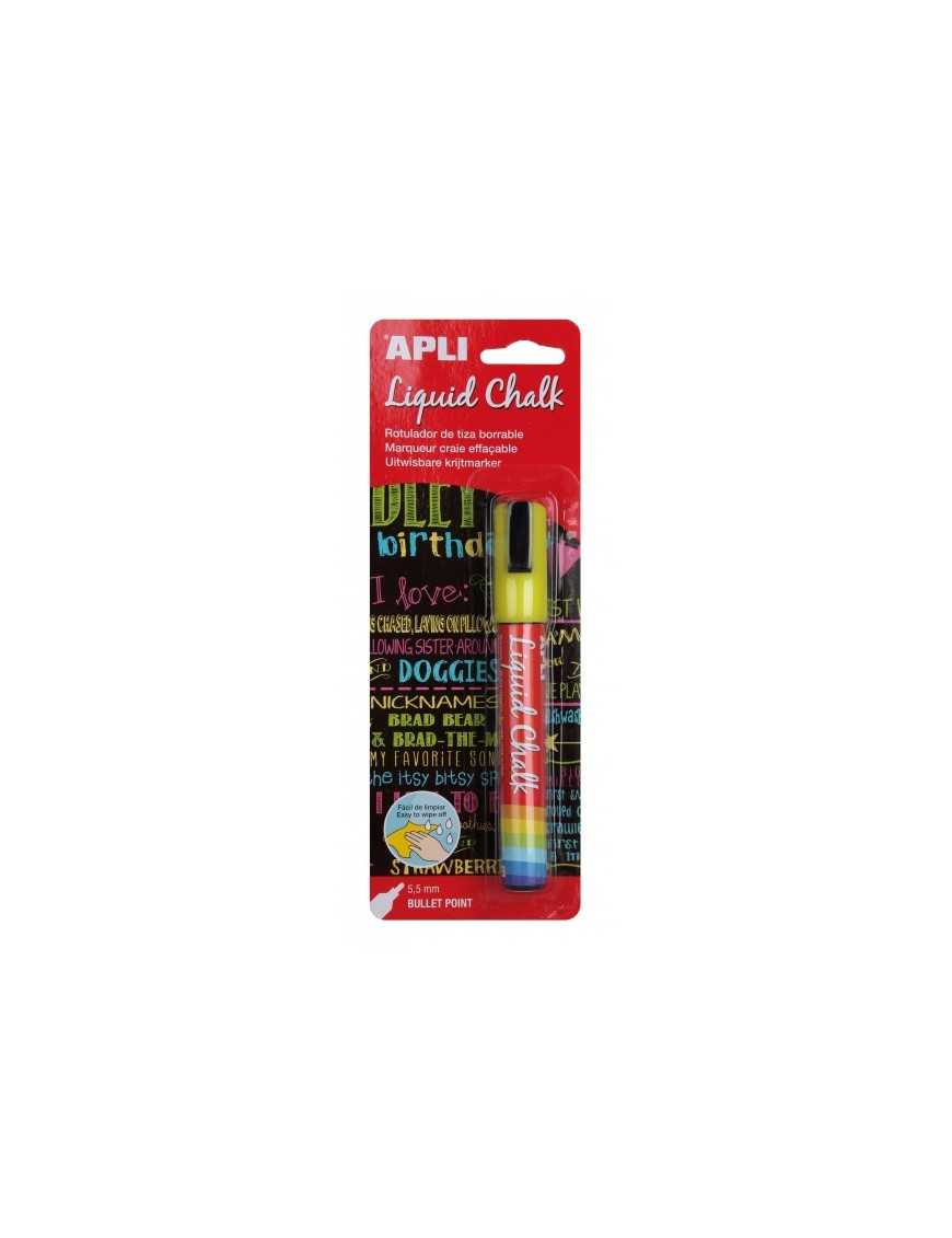 ROTULADOR DE TIZA LIQUID CHALK AMARILLO APLI