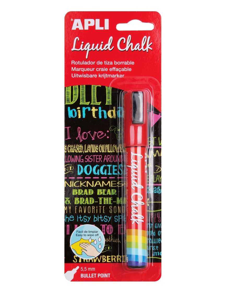 ROTULADOR DE TIZA LIQUID CHALK ROJO APLI